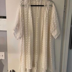 Swiss Dot Sheer Chiffon Kimono